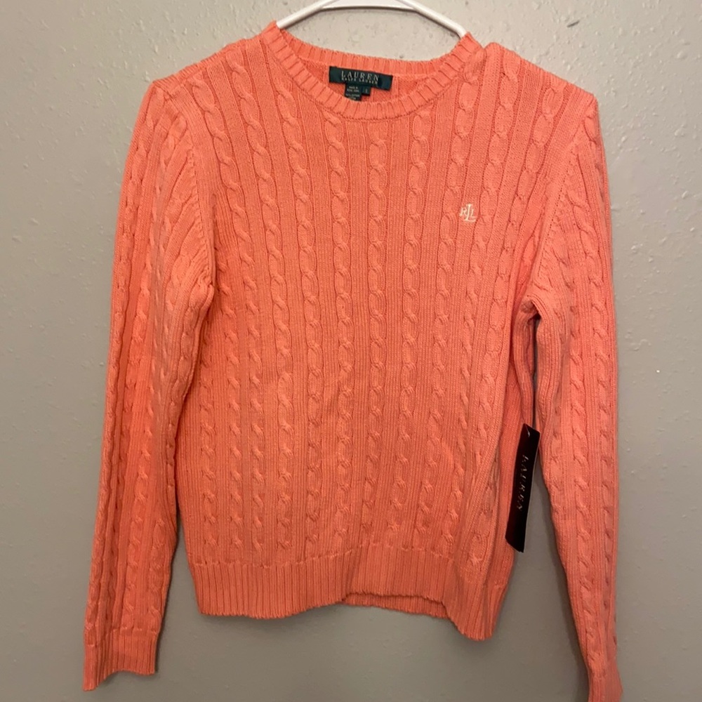 NWT Lauren by Ralph Lauren sunset coral sweater